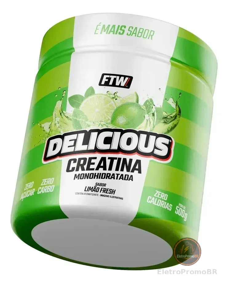 Delicious Creatina Monohidratada 500g Sabor Limão Fresh - Ftw