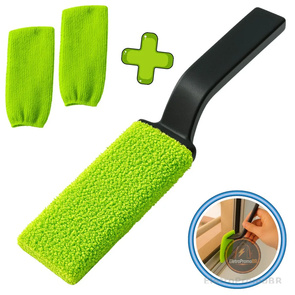 Espátula Limpa Box com Pano de Microfibra | Limpa Trilhos, Box, Cantos e Frestas | Escolha seu Kit