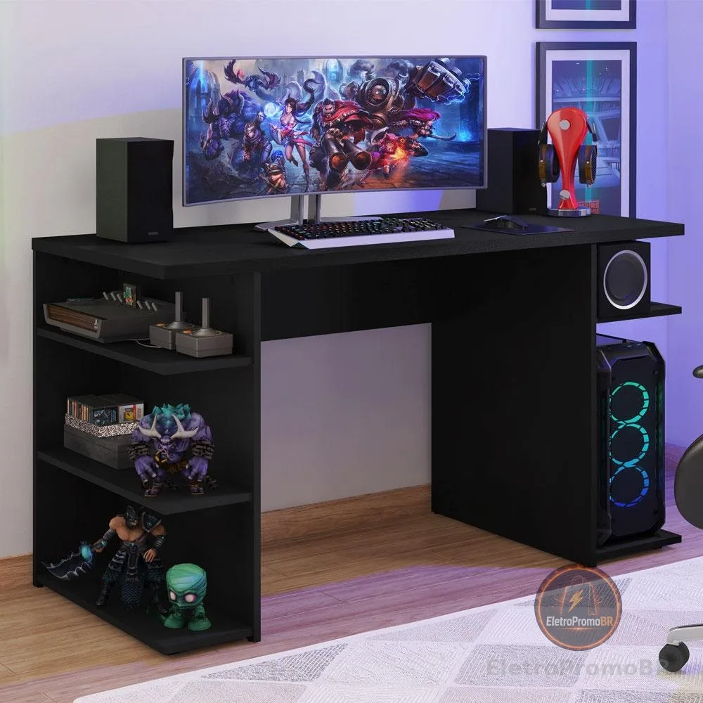 Mesa para Computador Gamer Escrivaninha 9409 Madesa - Preto