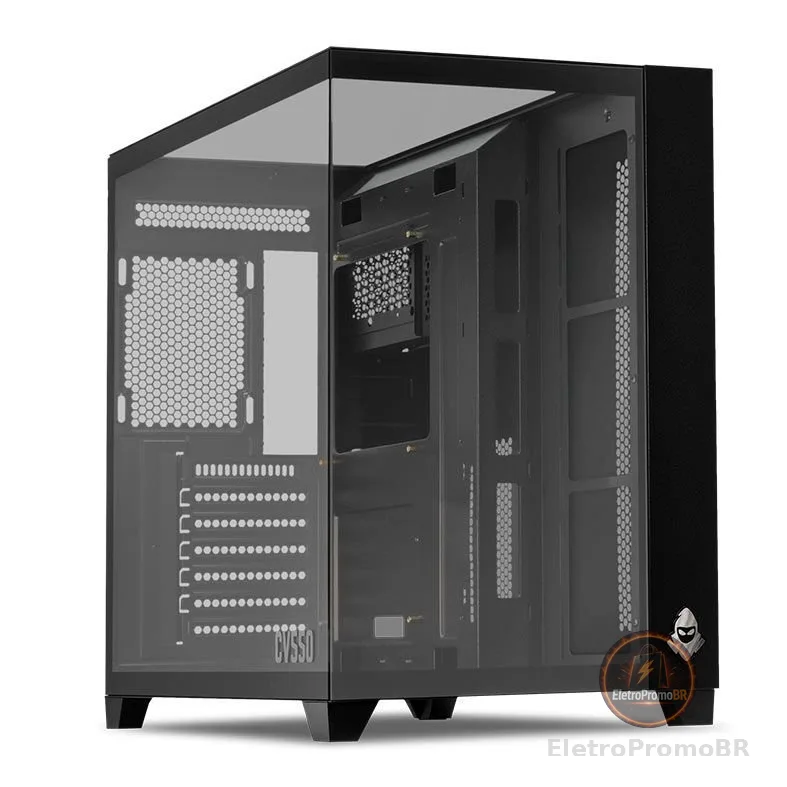 Gabinete Gamer Mancer CV550, Mid-Tower, Lateral de Vidro, Preto, MCR-CV550-BK