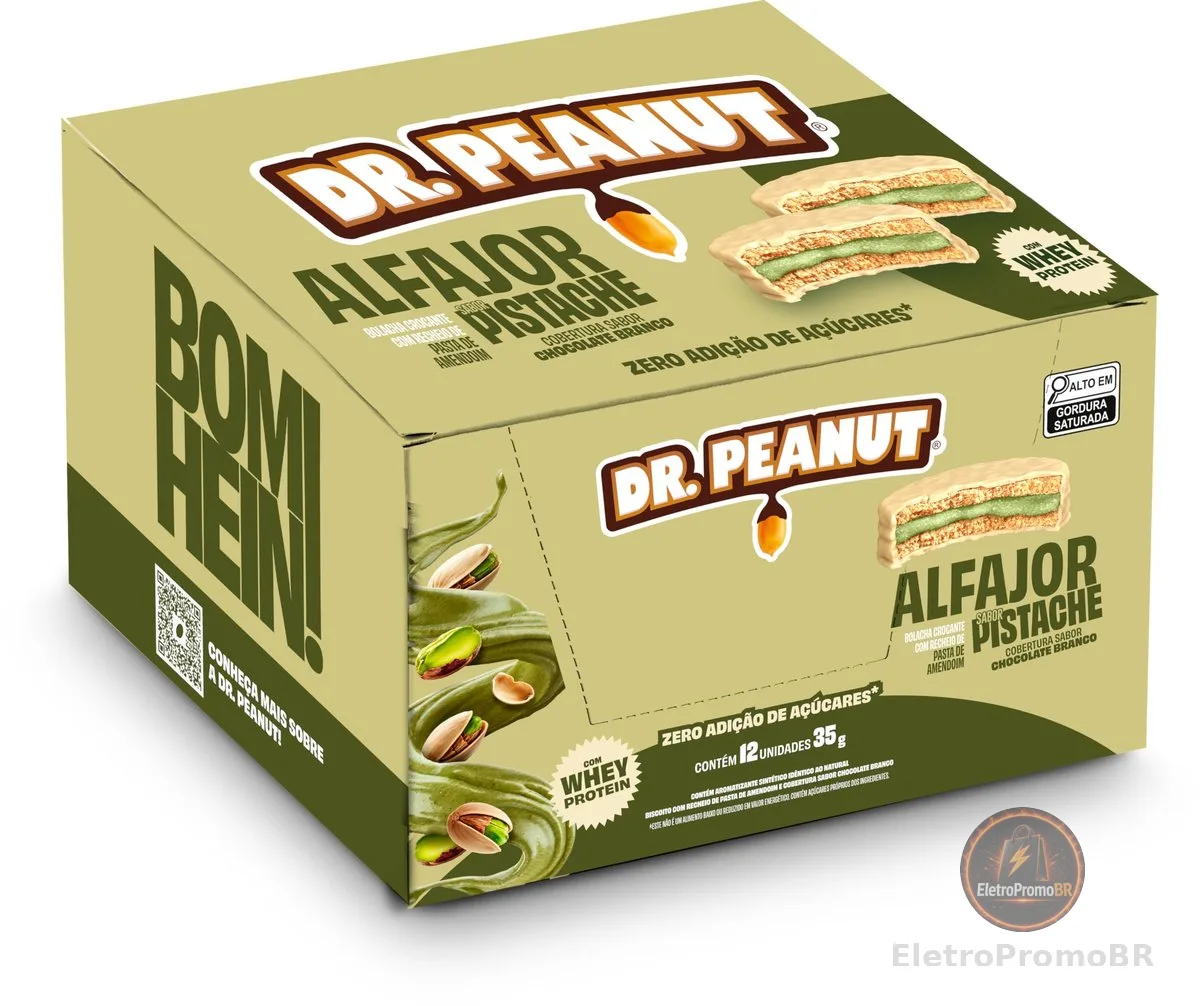 Doctor Peanut Display Alfajor Sabor Pistache 12un x 35g