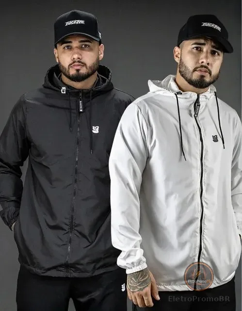 Jaqueta Corta Vento Masculina Impermeável Capuz Ultra Leve