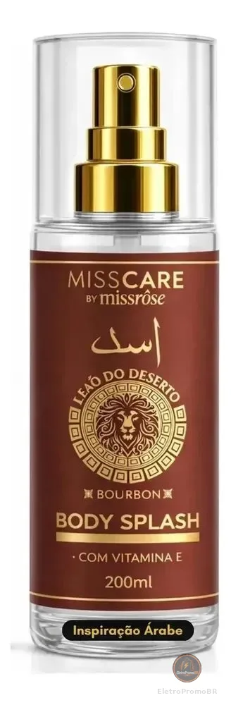 Body Splash Masculino Leão Do Deserto Miss Rôse 200ml Árabe