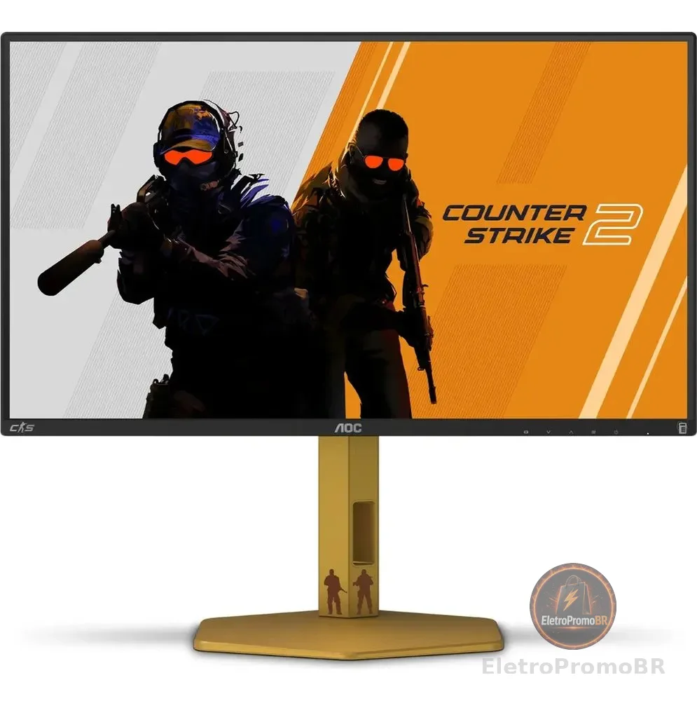 Monitor Gamer Aoc Counter-strike 24.5  310hz 0,3m - Cs25g/78 Preto/dourado 127/220v