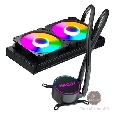 Water Cooler MACH1 Logic, RGB, 240mm, AMD e Intel, Preto - GK240