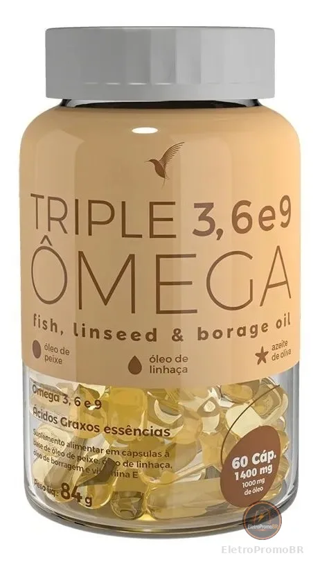 Ômega 3 6 9 Eleve Life Triple 60 Cápsulas Óleo de Peixe Sem Sabor