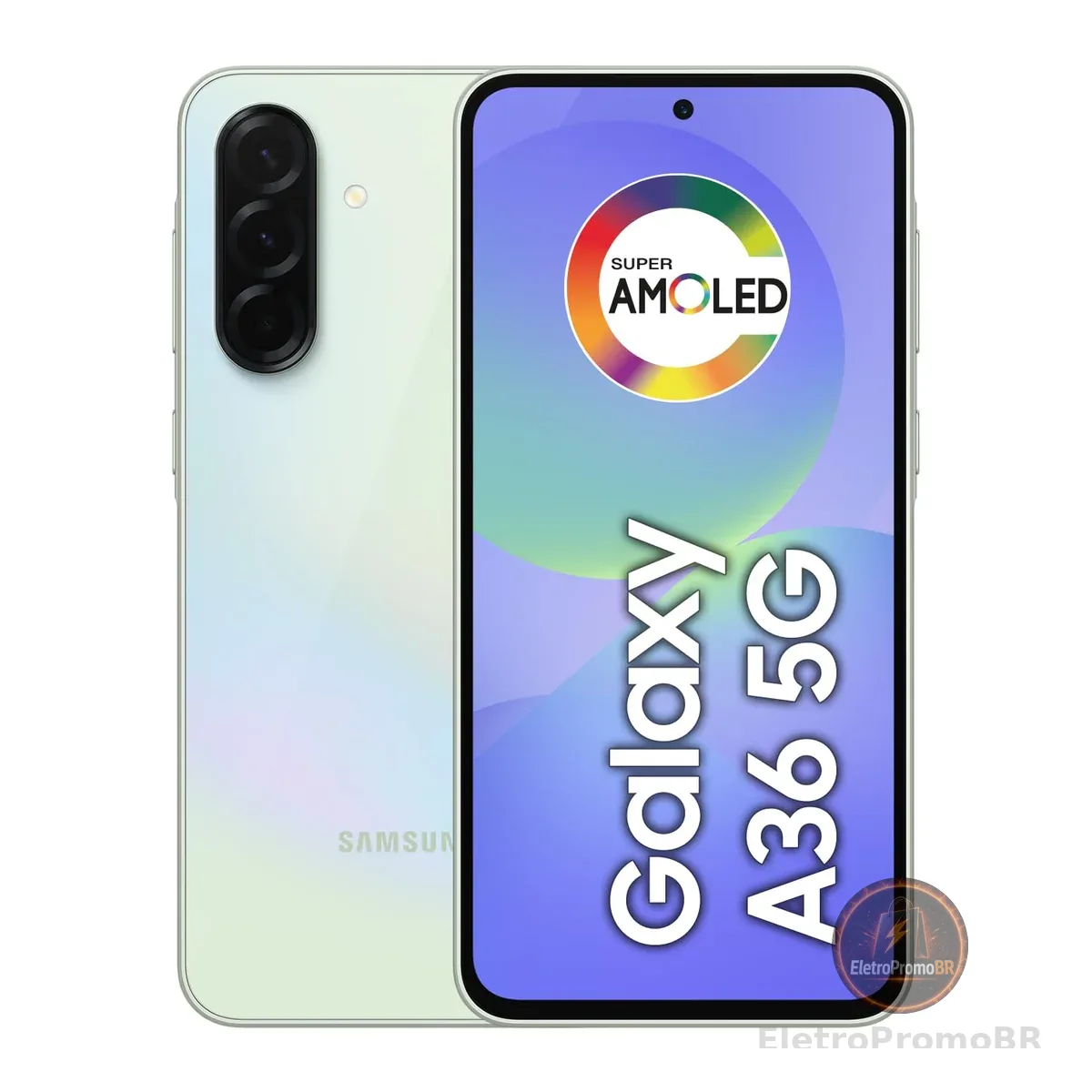 Celular Samsung Galaxy A36 5G 128GB, 6GB RAM, Câmera 50MP, IP67, Super AMOLED 6.7", Recursos AI, Verde