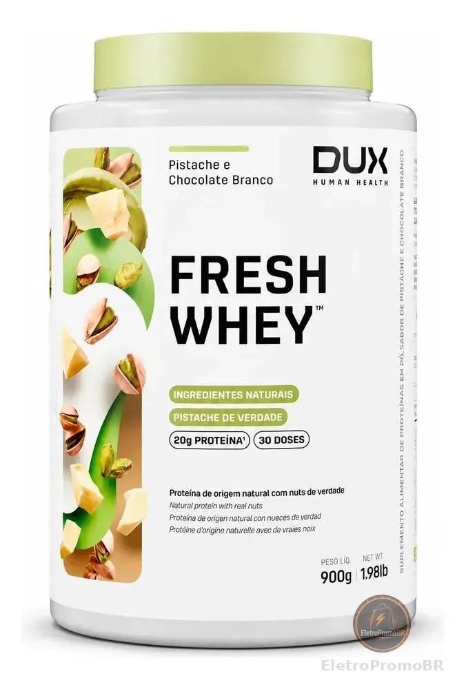 Fresh Whey Original Pistache E Chocolate Branco 900g Dux Pistache E Chocolate Branco