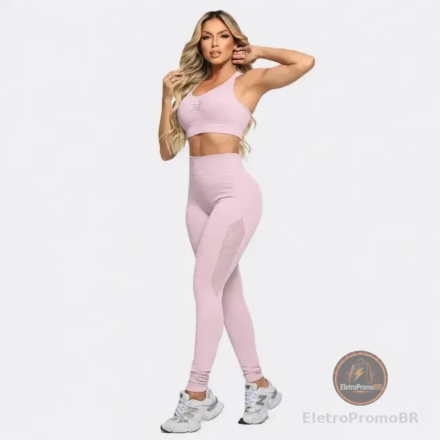 Conjunto Selene Feminino Academia Top E Legging Sem Costura