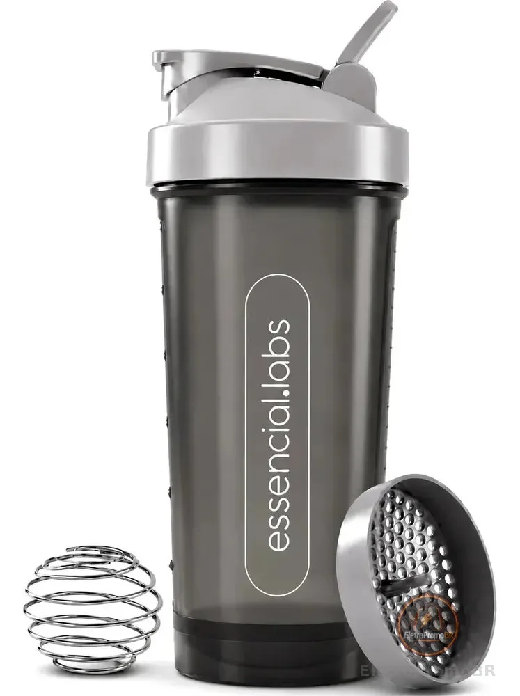 COQUETELEIRA / SHAKER Academia BPA Free Cor Cinza Fosco - 600ml