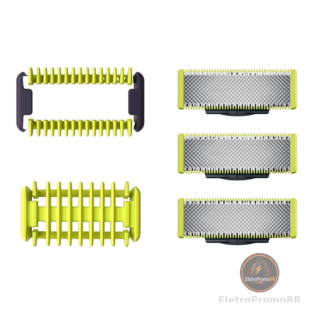 Lâminas de Reposição Originais Philips OneBlade QP630/51 Aço Inoxidável - Raspa, Apara e Contorna - Pacote com 3 un