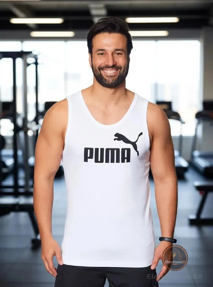 Regata Masculina Ess No. 1 Logo Tank Puma Branco N/a M Liso