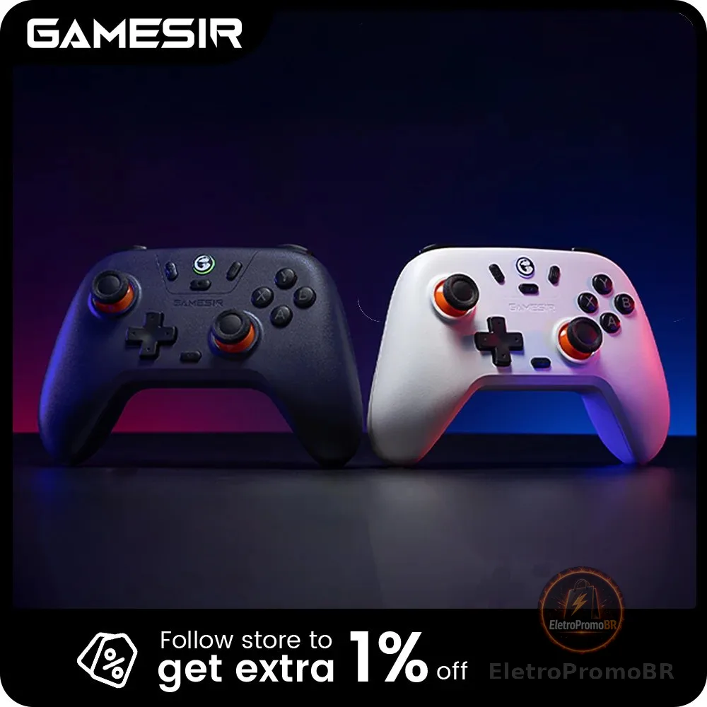 Controle GameSir Nova Lite Switch com Efeito Hall para Nintendo Switch, iPhone, Celulares Android, PC Windows e Steam