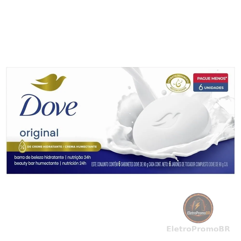 Kit Sabonete Barra Dove Regular Com 6 Unidades