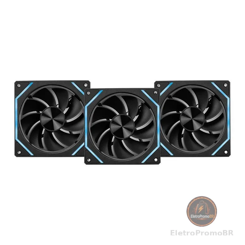 Kit Ventoinhas Pichau Ventus NX Reverse, ARGB, 3x120mm, Preto, PCH-VTNXR3-BK01