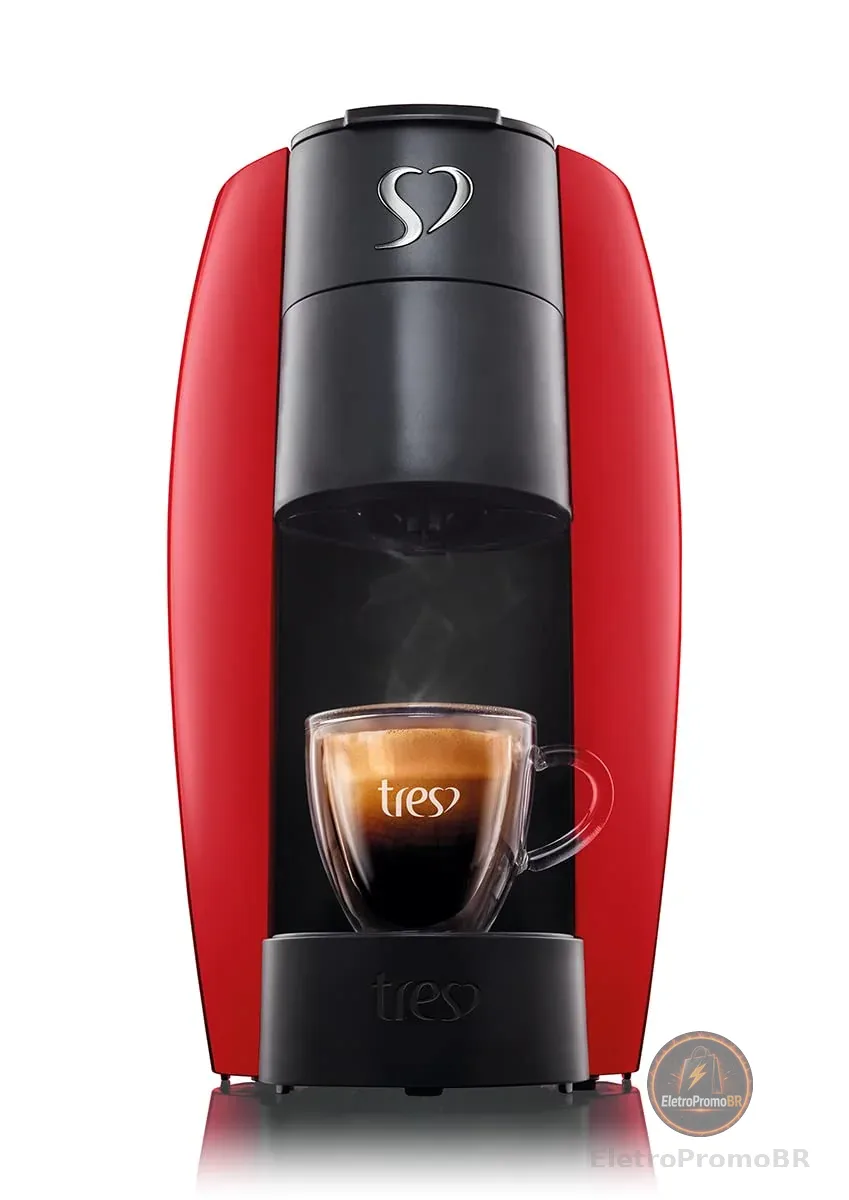 3 Corações TRES Cafeteira Espresso e Multibebida LOV Vermelha - 127V