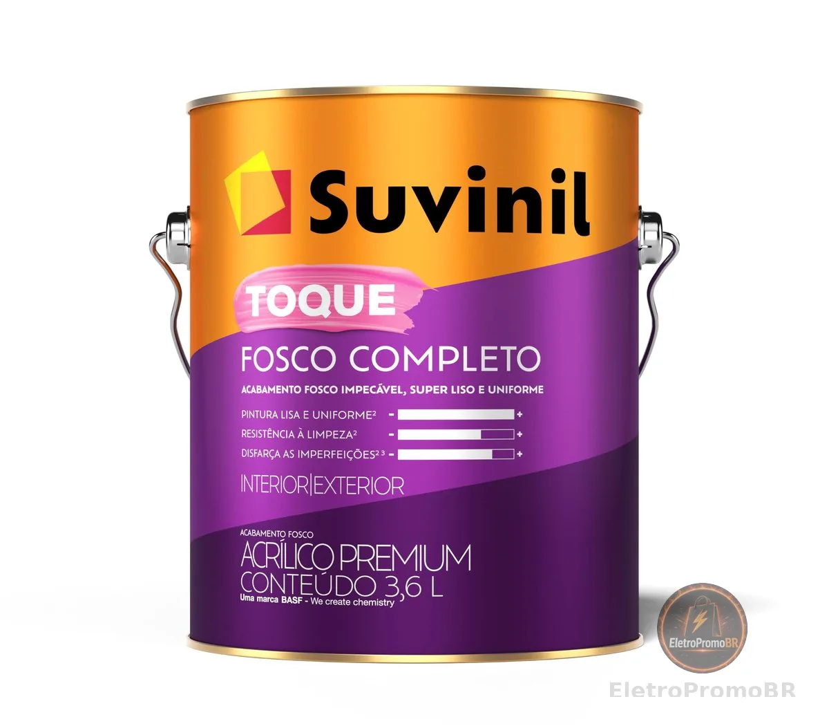 Tinta Suvinil acrilico fosco completo 3,6L - Branco Neve - 53398916