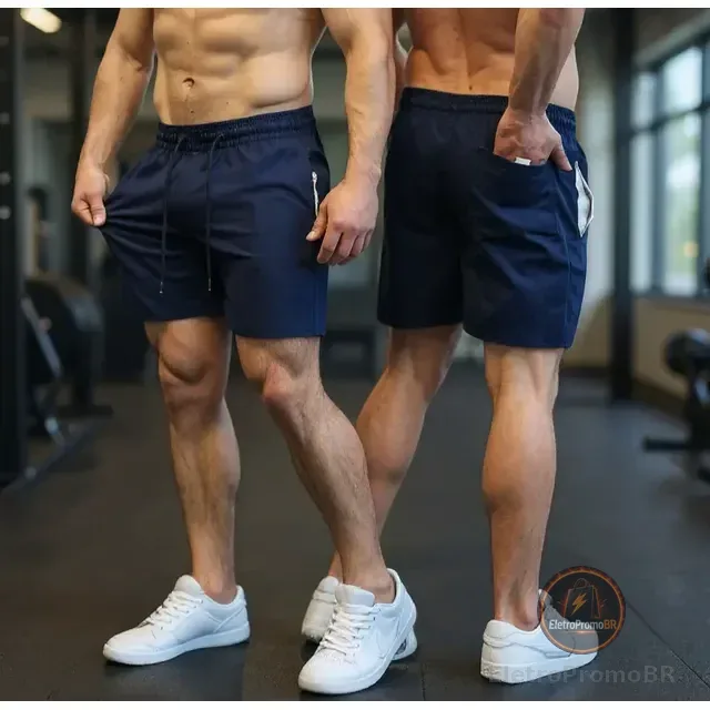 Bermuda Academia Masculino Lycra Shorts Tactel Treino Praia