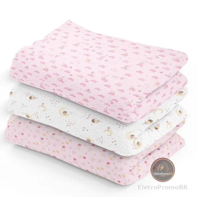 Cueiro Estampado Flanelado Bebê Kit 3 Unidades 80X50CM Papi/Incomfral