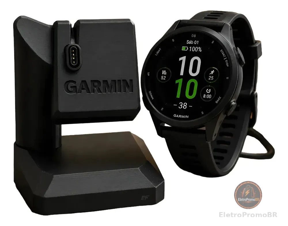 Suporte Base De Carregador De Mesa Para Relógio Garmin Dock Preto