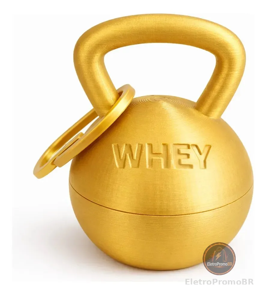 Porta Whey Creatina Pote Porta Suplementos Whey Creatina Dourado