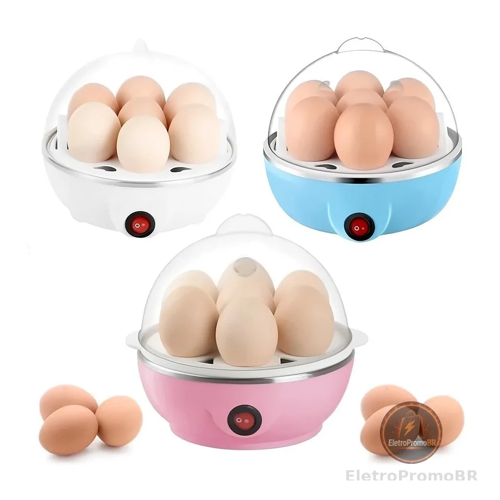 Cozedor de Ovos Elétrico Portátil Cozinha à Vapor 110V Cor Aleatória