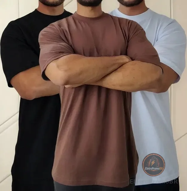 Kit 3 Camisetas Oversized Para Academia E Dia A Dia Algodão