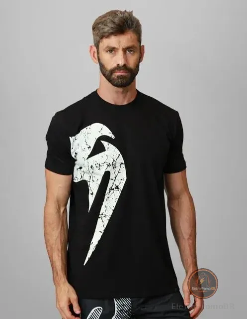 Camiseta Venum Giant Preta/branca Masculina