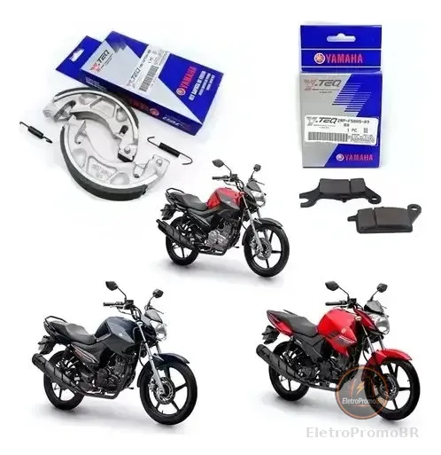 Kit Pastilha Lona Patim Freio Factor Fazer 150 2016 A 2025