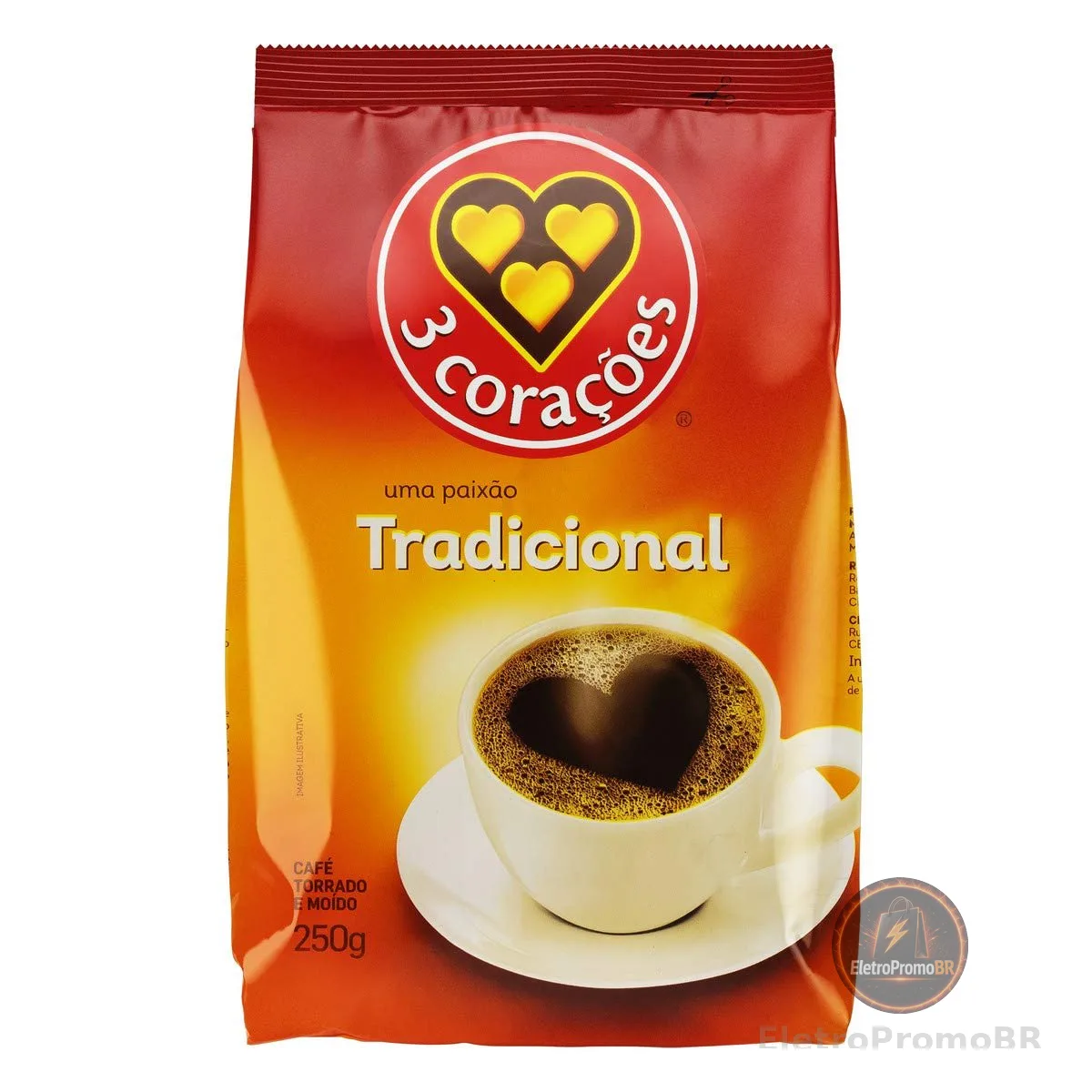 3 Corações Café Torrado E Moído Tradicional Pacote 250G