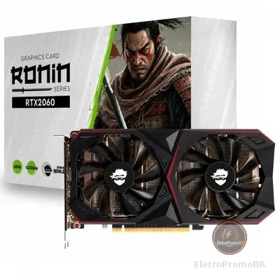Placa De Vídeo Gamer Ninja Nvidia Geforce RTX 2060 Ronin, 6gb, Gddr6, Ray Tracing, Gn-pv-nvRTX20606d6