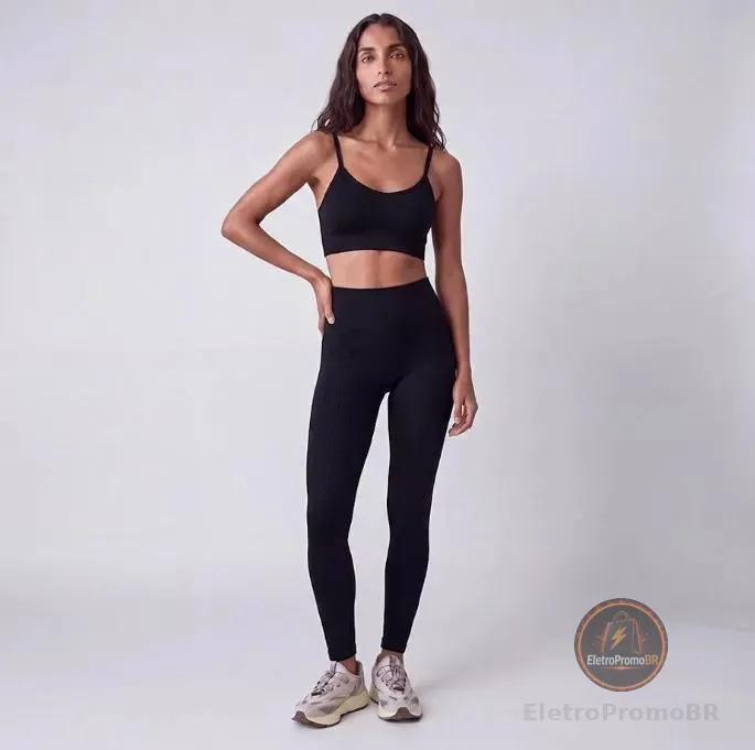 Legging Fitness Seamless Sustentia Insider Preto Seamless P