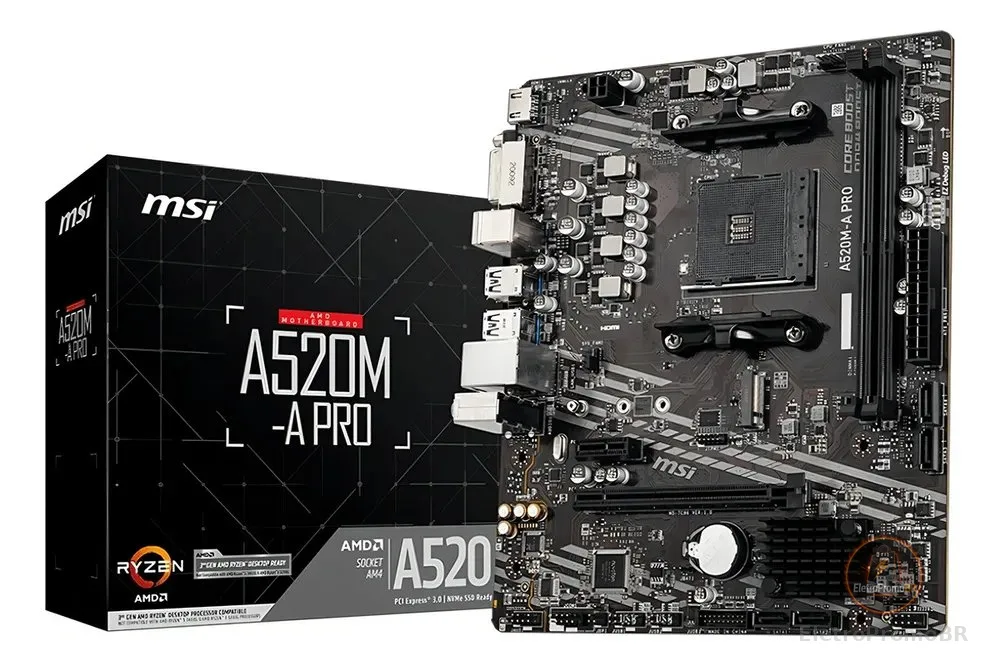 Placa-mãe Msi A520m-a Pro Am4 Matx Ddr4 Hdmi Dvi M.2