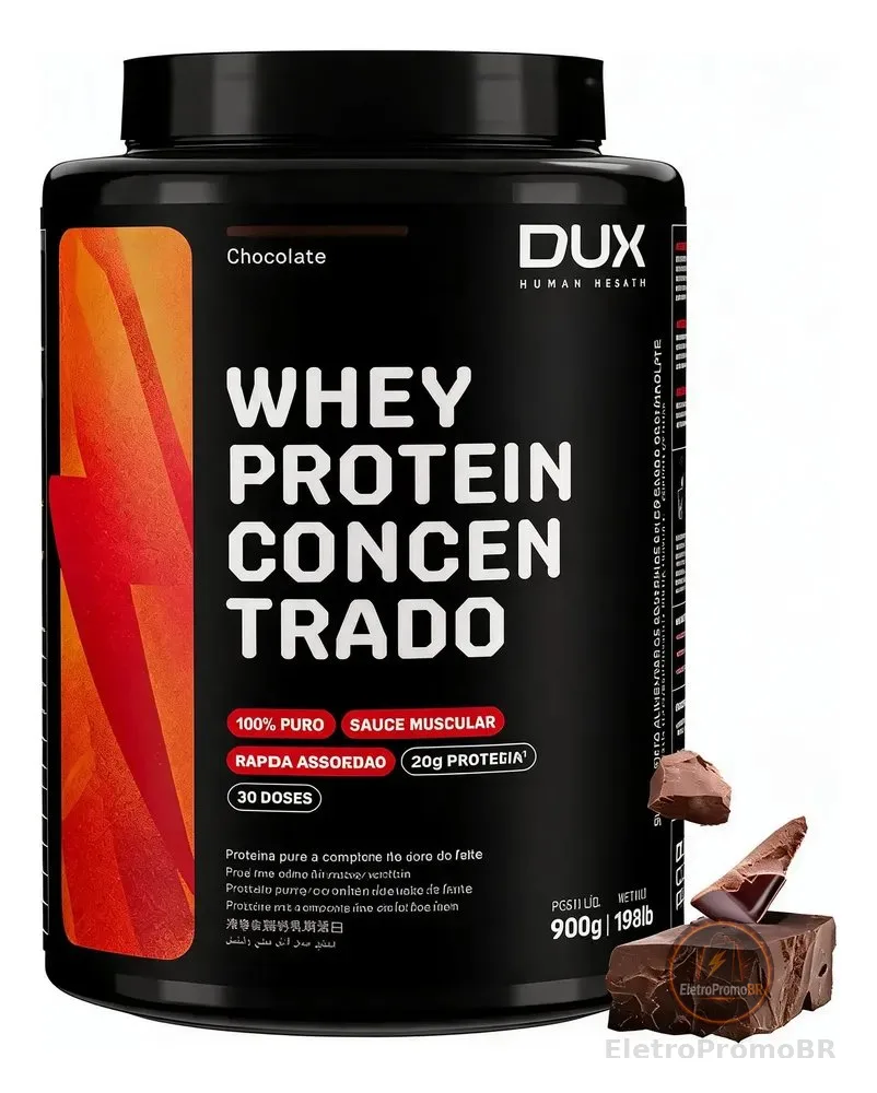 Whey Protein Concentrado Dux Nutrition 900g Sabor Chocolate Chocolate