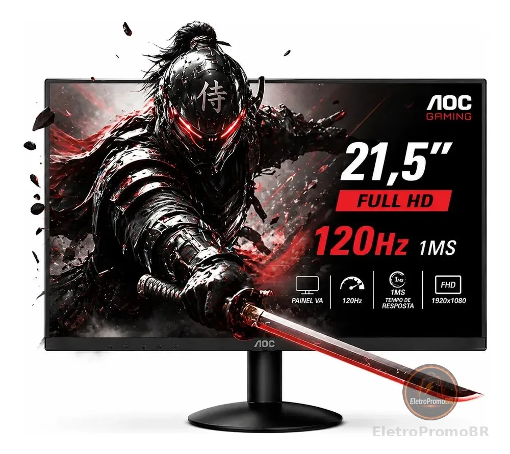 Monitor Aoc Gamer 21.5 120hz 1ms Full Hd Hdmi 22b30hm23 Preto 127/220v