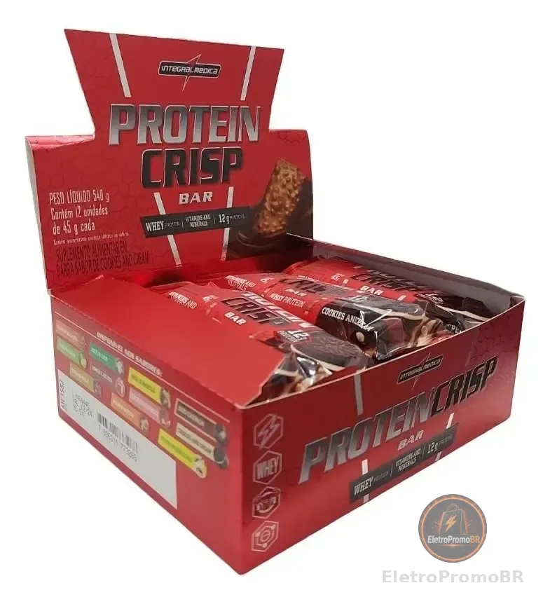 Crisp Bar Caixa 12 Und (540g) Integralmédica Sabor Trufa De Avelã