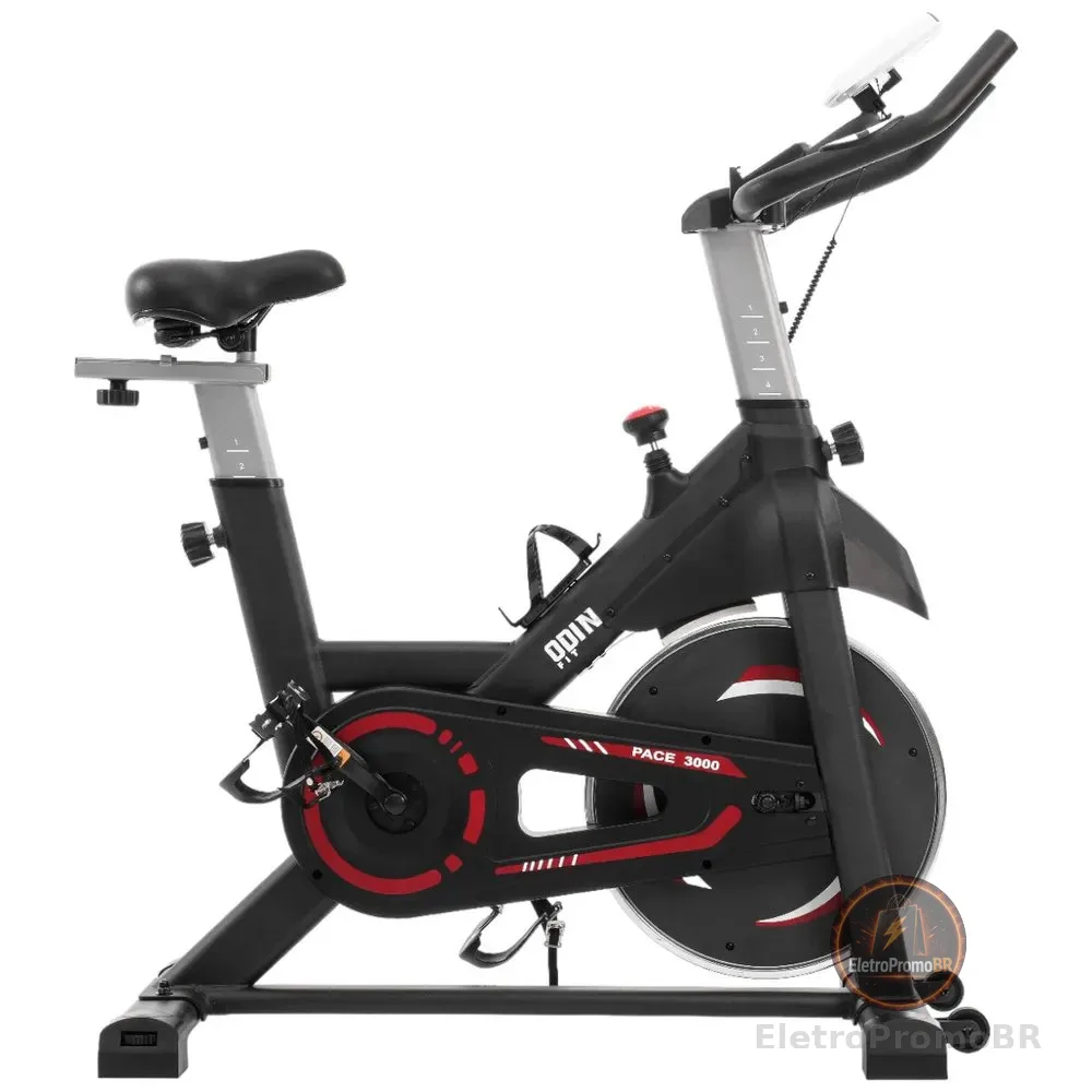 Bicicleta Ergométrica Para Spinning Mecanica 8kg Odin Fit Cor Preto/Vermelho