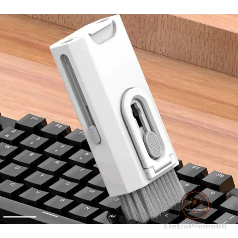 Kit De Escova De Limpeza De Teclado 8 Em 1 Multifuncional Portátil Para Computador/Fone De Ouvido