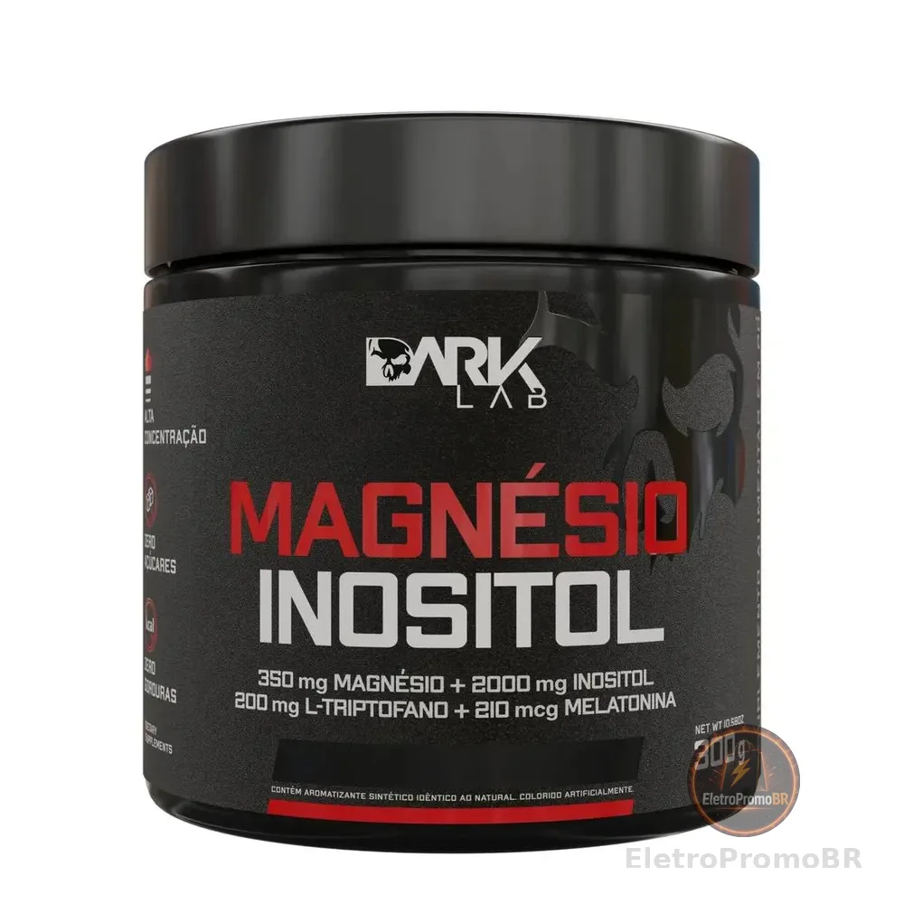 Magnésio E Inositol Taurina Melatonina 300g Dark Lab Limão - 50 Doses