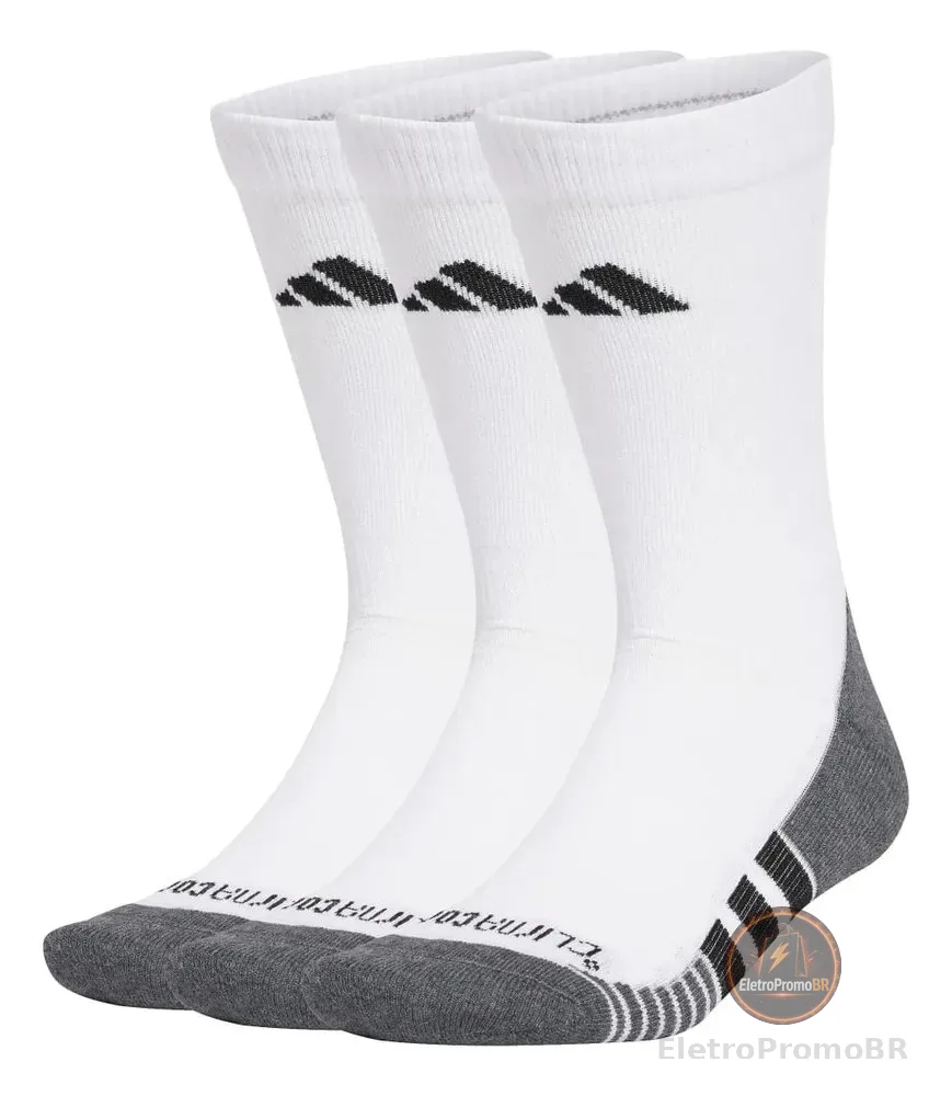 3 Pares De Meias Acolchoadas Performance Climacool adidas Branco Liso G