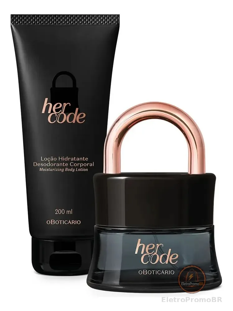 Her Code Eau De Parfum 50ml + Loção Corporal 200ml Vegano Cruelty-Free