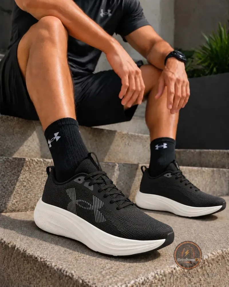 Tênis Under Armour Ch Endless Corrida Caminhada Treino Preto Liso 36 Br