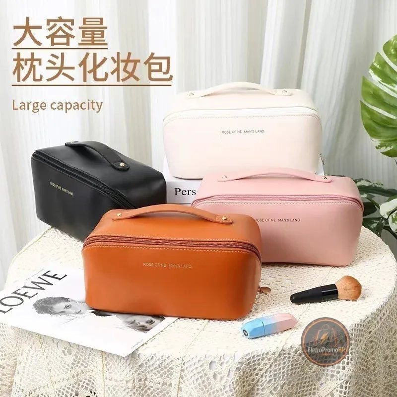 KIT 1/2 PCS Bolsa Necessaire Feminina para Maquiagem e Cosméticos Couro PU Maleta De Grande Capacidade Portátil Viagem