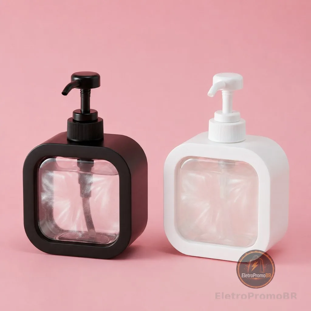Porta Sabonete Líquido Dispenser - Preto ou Branco - 500ml