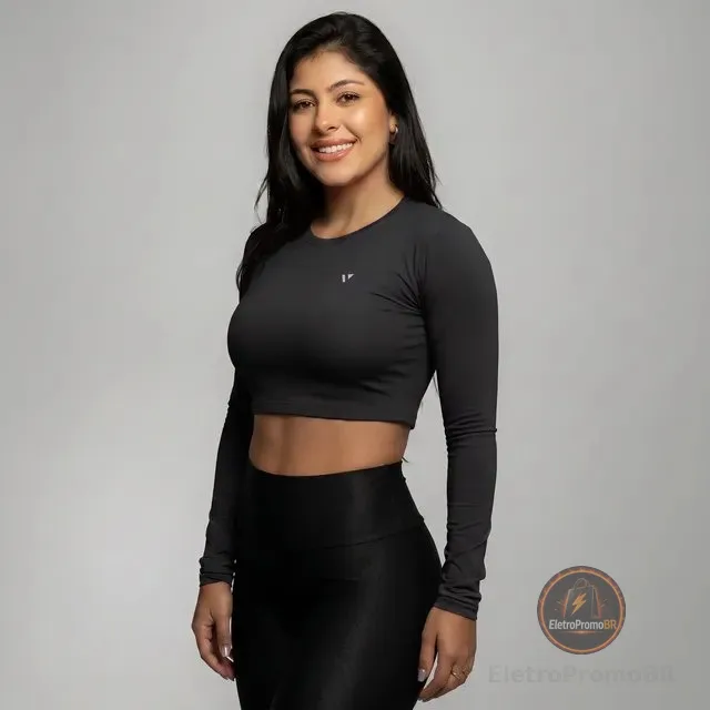 Cropped Poliamida Blusa Feminina Camiseta Proteção Uv Voker