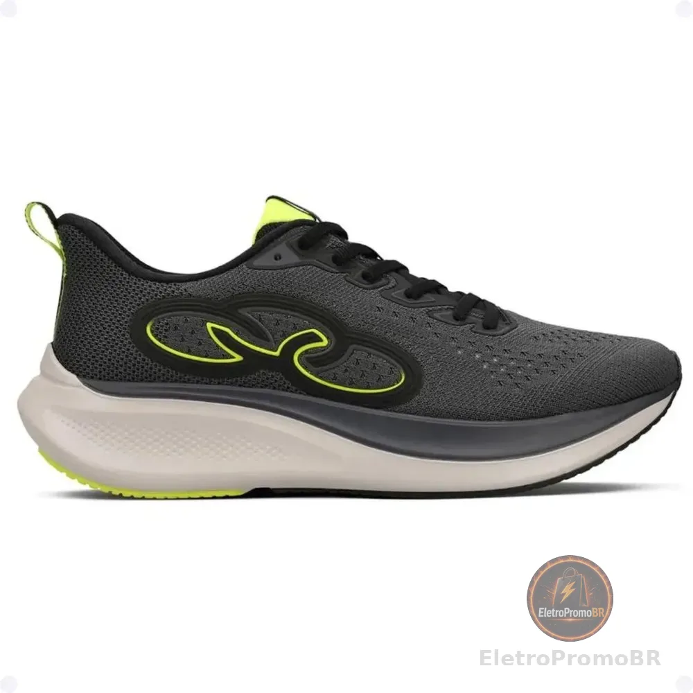 Tênis Olympikus Voa 3 Corrida Academia Esporte Original Chumbo/limão 40 Br