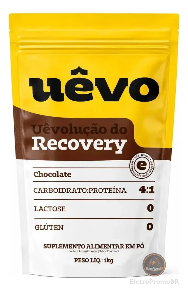 Proteína Uêvo Recovery 4:1 Chocolate 1kg Suplemento Proteico Chocolate