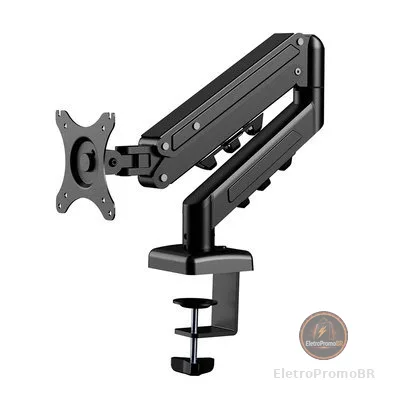Suporte de Mesa Articulado para Monitor de 17"" a 32"" FlexiSpot F5, Ajustes com Pistão a Gás, VESA, Preto - F5B