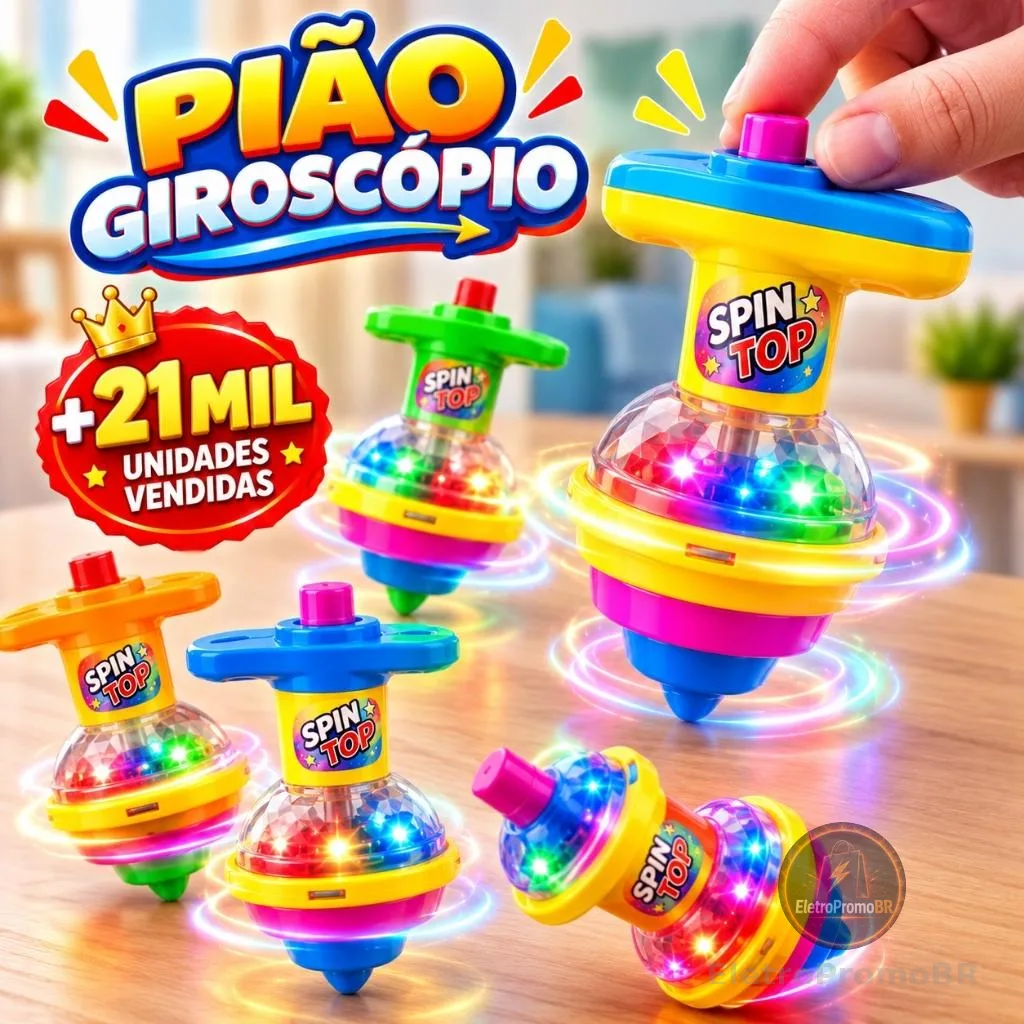 Kit 3/5/10/12/15 Pião Giroscópio Brinquedo Infantil Brincadeira Criança Lembrancinhas Presente