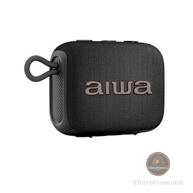 Caixa de Som Portátil Mini Speaker AIWA AWS-SP-07-B, Bluetooth, Bivolt, Preto - AWS-SP-07-B